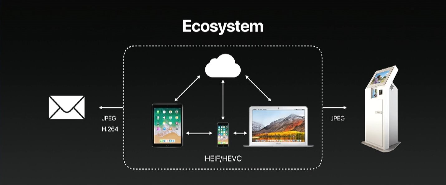 Außerhalb des Apple-Ökosystems kommen H.264 und JPEG zum Einsatz
