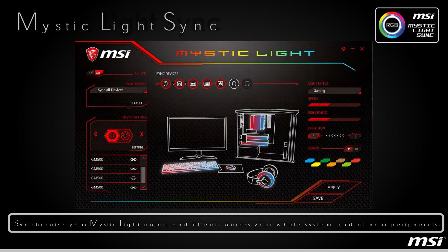 LED-Beleuchtung abstimmen: Mystic Light Sync
