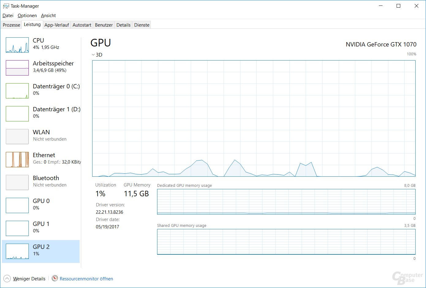 Build 16226 zeigt die GPU-Auslastung im Taskmanager