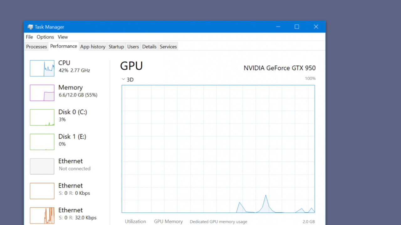 Windows 10 Build 16237: Optimierung der GPU-Anzeige im Taskmanager
