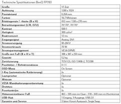 Technische Spezifikationen FP783
