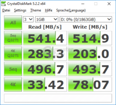 Portable SSD T5 an USB 3.1 Typ C (ASMedia), Verschlüsselung aktiviert