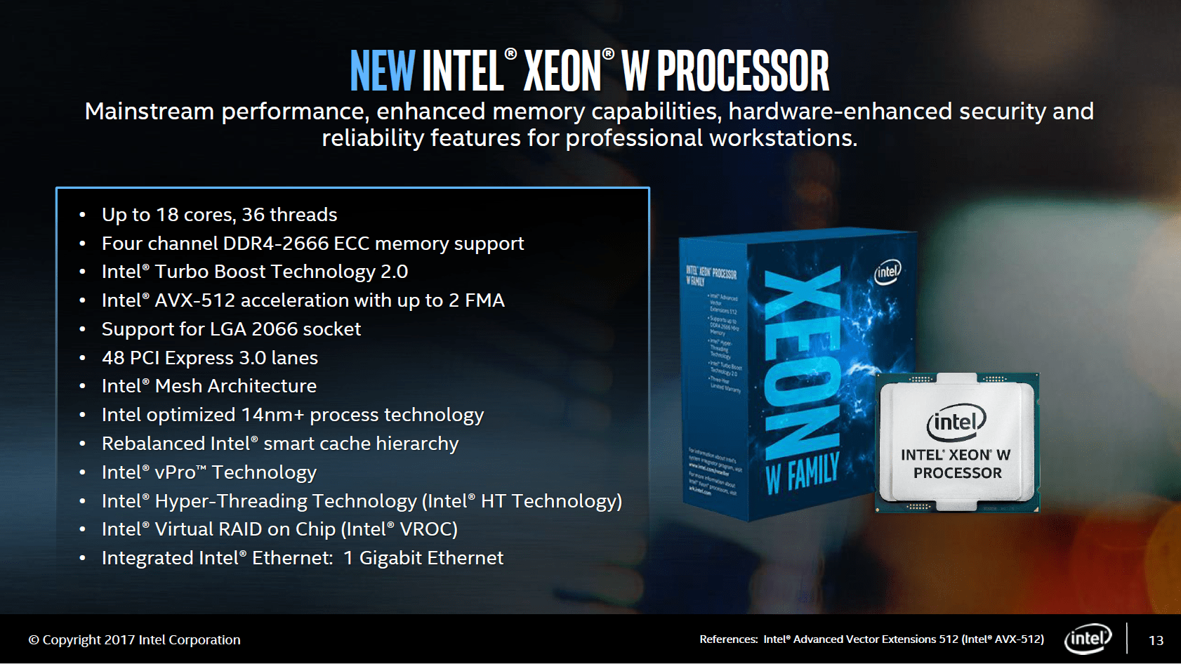 Intel Xeon W als der große Bruder von Skylake-X