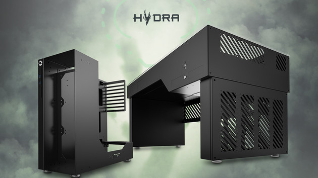Hydra Desk & NR-01: Gehäuse als Tisch und halboffen