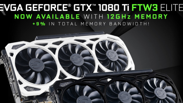 GTX 1080 Ti FTW3 Elite: EVGA erhöht auf 12 GHz effektiven Speichertakt