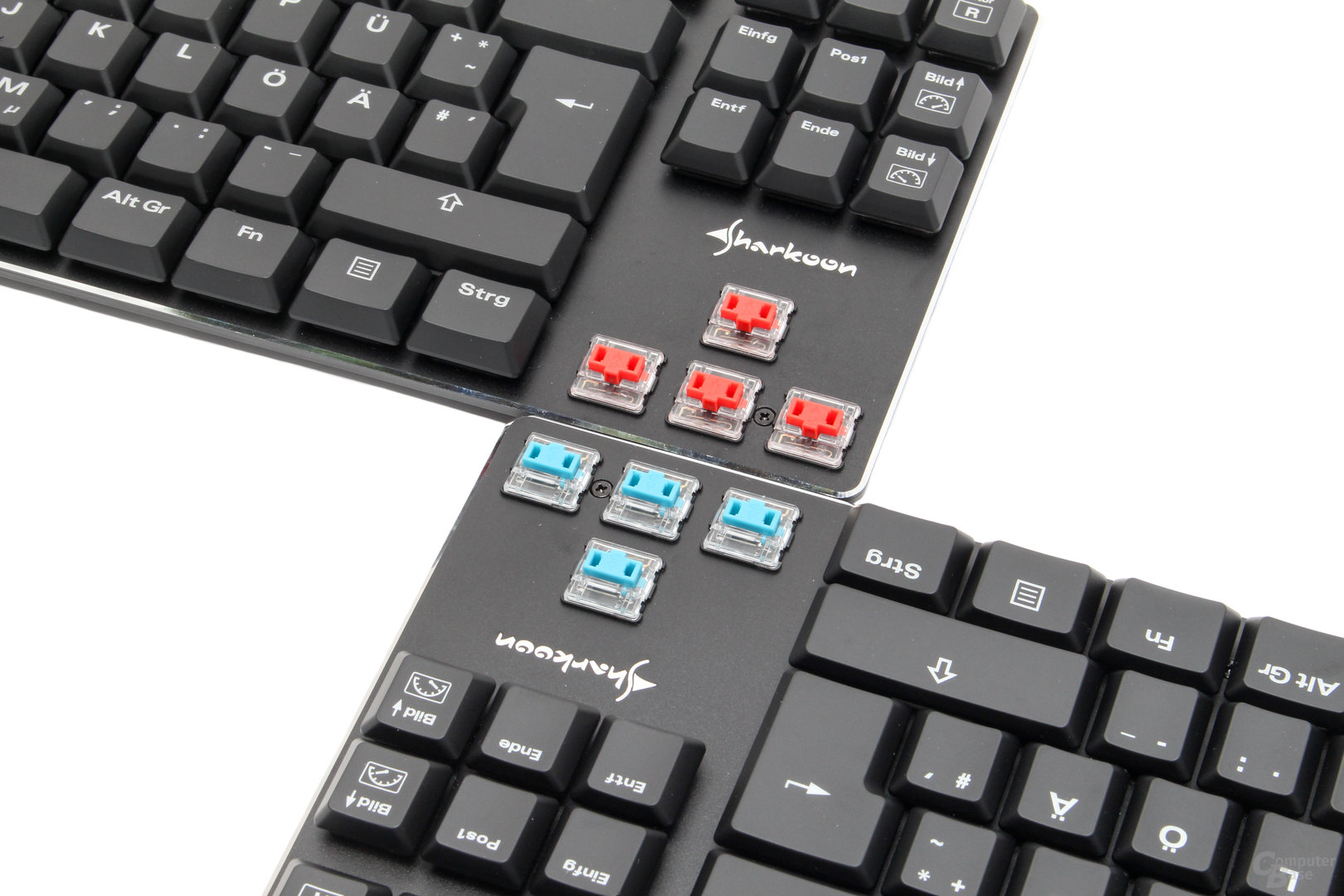 Verfügbar ist die Tastatur mit roten und blauen Tastern, braune Varianten folgen