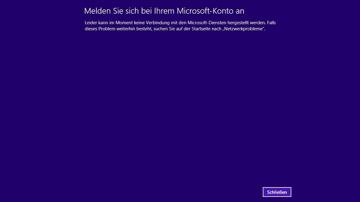 Windows 8.1: Anmeldung in Microsoft Account seit Wochen defekt