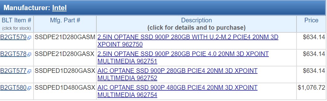 Erste Preislistungen der Intel Optane SSD 900P