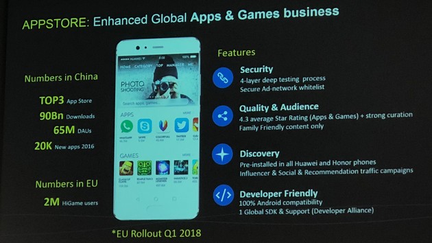 Huawei: Eigener App Store und Video-Service für 2018 geplant