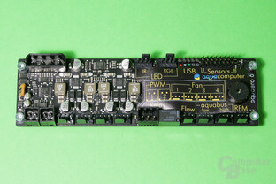 Aqua Computer Aquaero 6 LT: Platine mit umfangreichen Anschlussmöglichkeiten