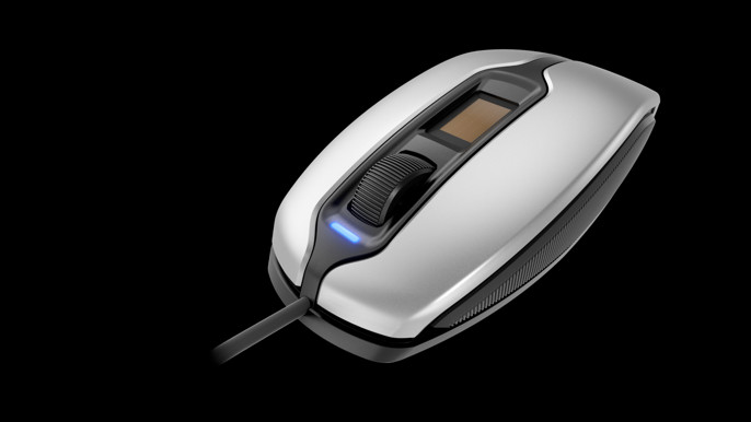 Cherry MC 4900: Maus mit Fingerabdrucksensor für Links- und Rechtshänder
