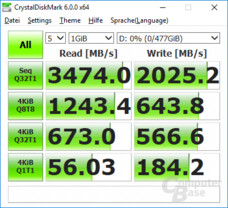 CrystalDiskMark auf Core i7-7700K: Windows-Update