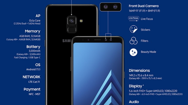 Samsung Galaxy A8 und A8+: Neue Mittelklasse mit Infinity Display nicht für Deutschland
