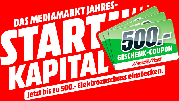 Media Markt: 40 bis 500 Euro als Coupon beim Einkauf ab 399 Euro