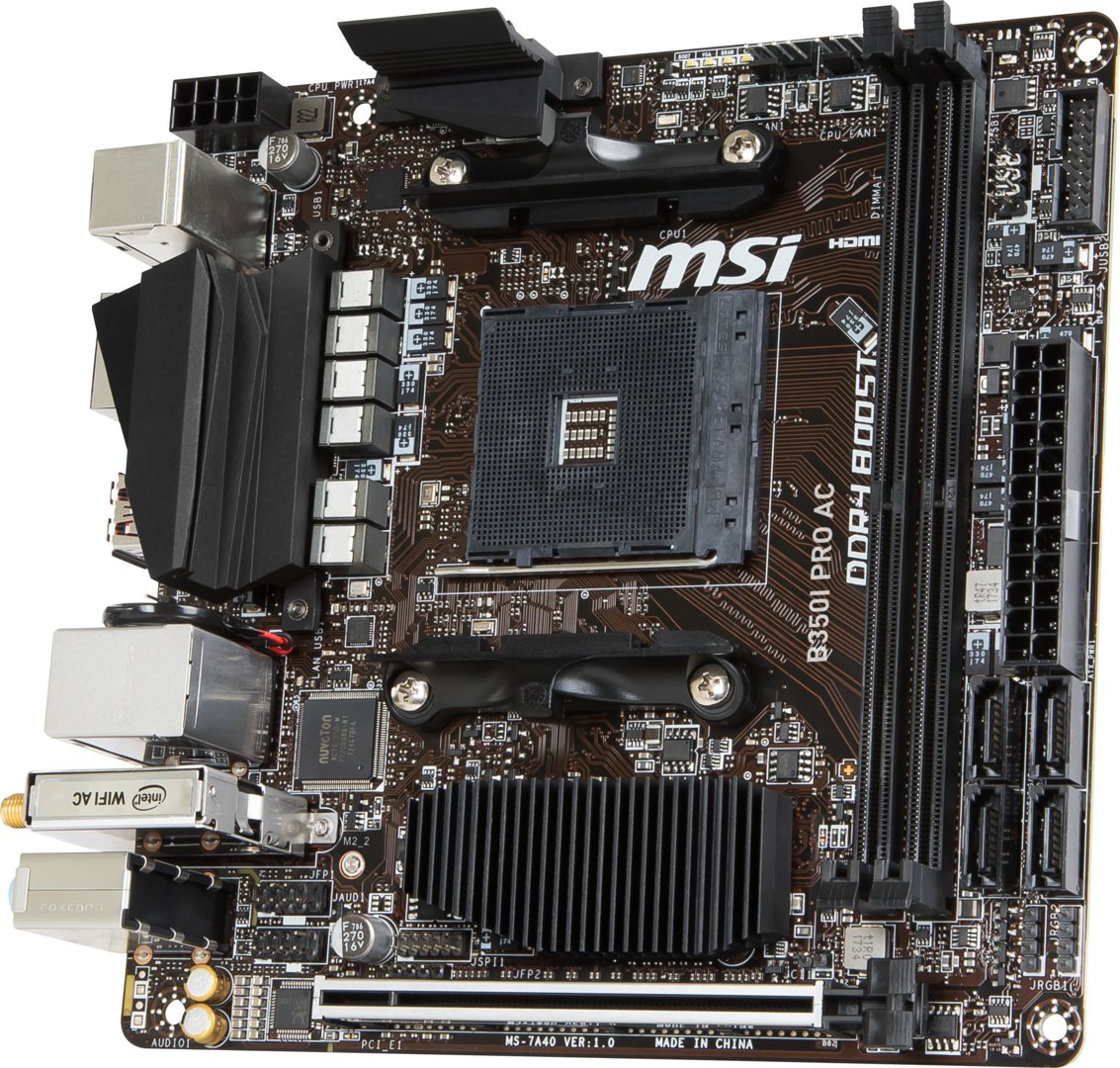 MSI B350I Pro AC mit AM4 auf Mini-ITX