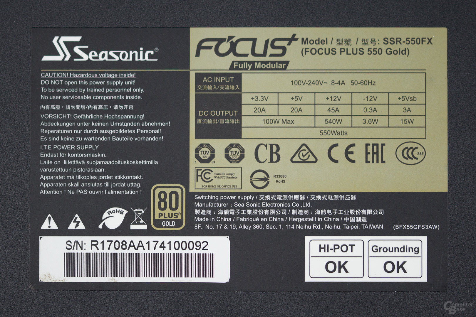 Sea Sonic Focus Plus Gold 550W