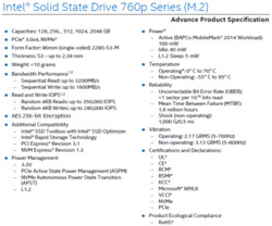 Datenblatt zur Intel SSD 760p durchgesickert