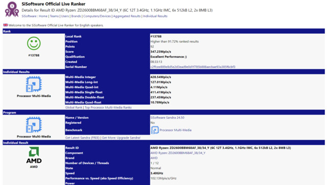 AMD Ryzen 5 2600 als Qualification Sample mit 3,4 GHz