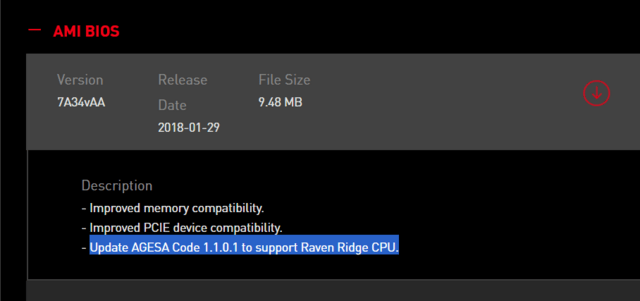 MSI nennt BIOS mit AGESA 1.1.0.1 für Raven Ridge