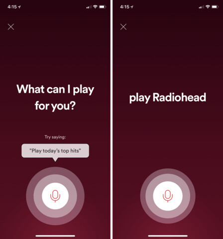 Spotify Sprachsuche in der iOS-App