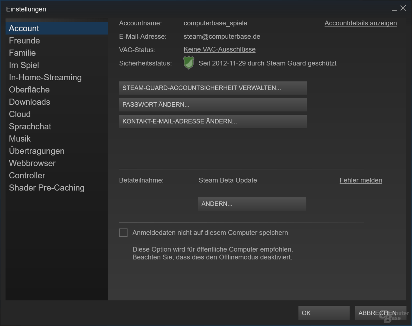 Neue Steam-Version auf einem UHD-Monitor mit 150 Prozent Windows-Zoom