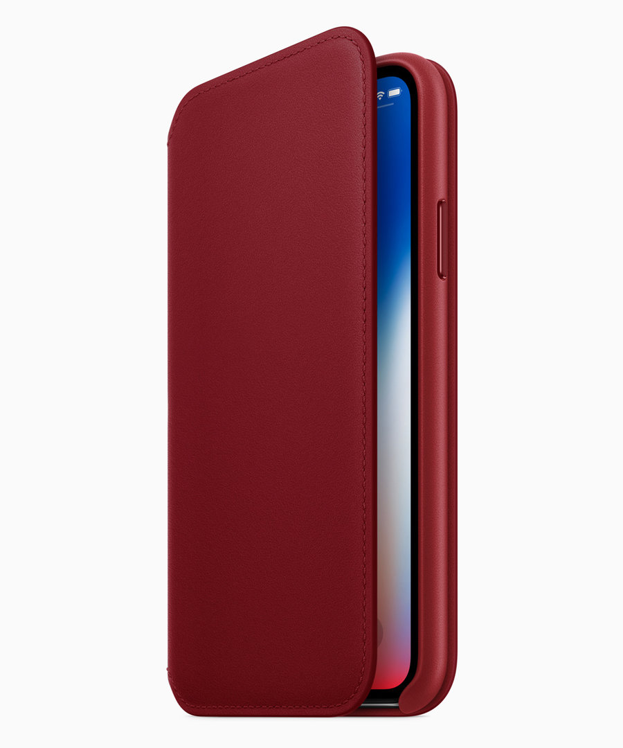 iPhone X Leder Folio (PRODUCT)RED