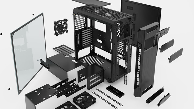 SilentiumPC Armis AR7: Schlichter Tower bietet versetzbares I/O-Panel