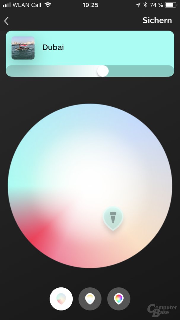 Automatische Farbwahl einer neuen Szene in der Hue-App 3.0