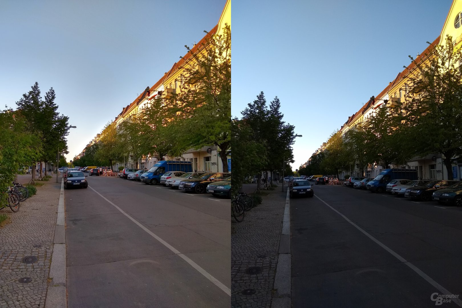 Beispiel für Auto-HDR an (links) und aus (rechts)