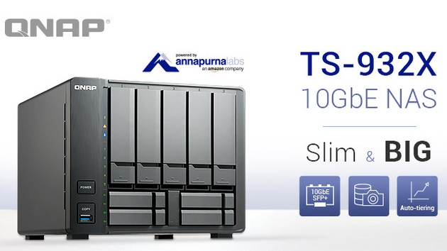 QNAP TS-932X: ARM-basiertes NAS mit 2× 10GbE für 9 Festplatten