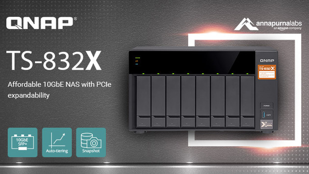 QNAP TS-832X: NAS mit 10GbE, PCIe und bis zu 8 HDDs für 700 Euro