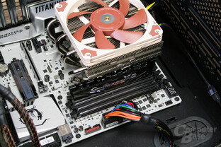 Noctua NH-L12S im Testsystem: Hoher RAM passt mit aufgesetztem Lüfter