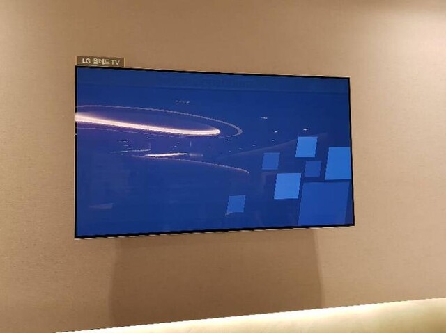 OLED-TV mit eingebranntem Bild (oben)