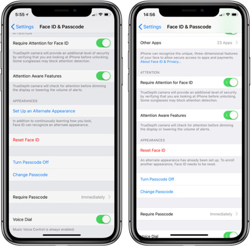 Zwei Personen für Face ID registrieren