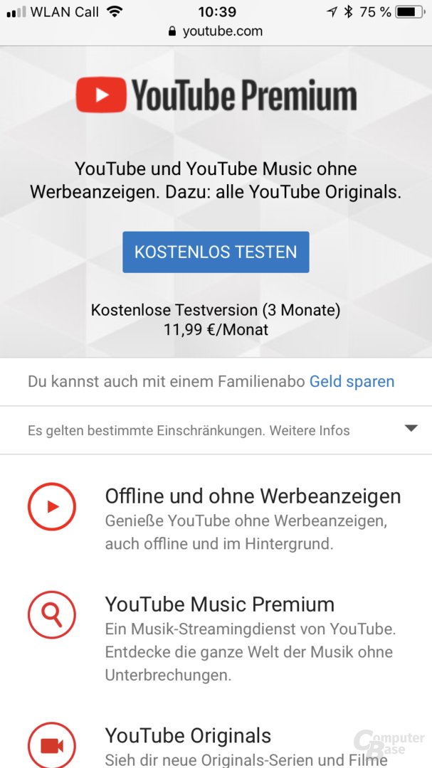 YouTube Premium für 11,99 Euro im Browser