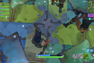 Zusammengesetzte Metallplatten erzeugen ein Hakenkreuz in Fortnite