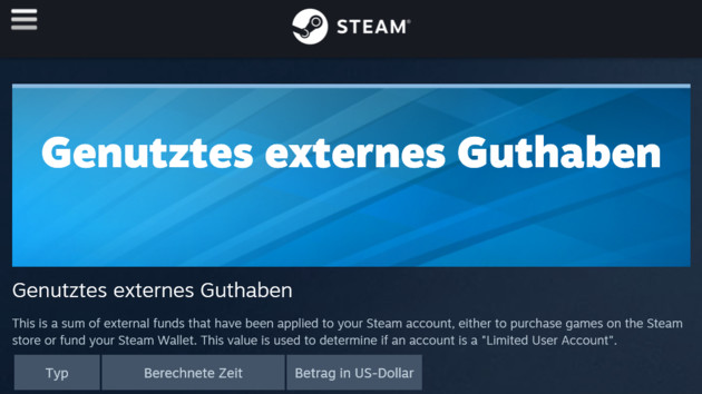 Steam: Valve zeigt Gesamtausgaben eines Accounts an