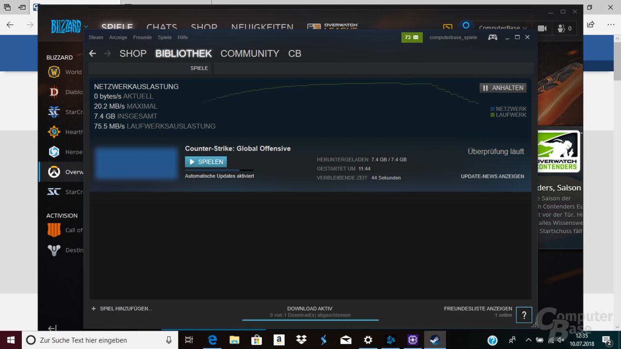 Der Download ist längst fertig, aber die HDD arbeitet noch