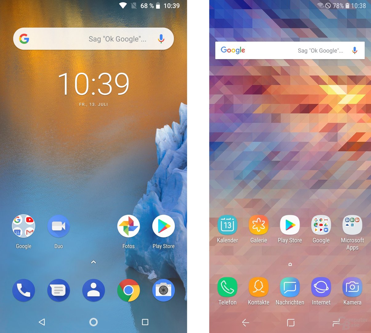 Stock-Android 8.1 vs. Samsung Experience 9.0