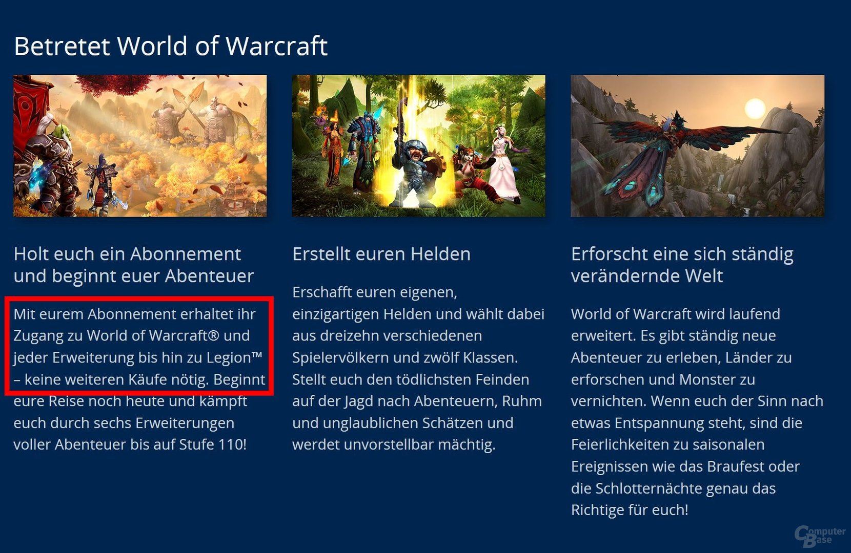 World of Warcraft muss nicht länger gekauft werden