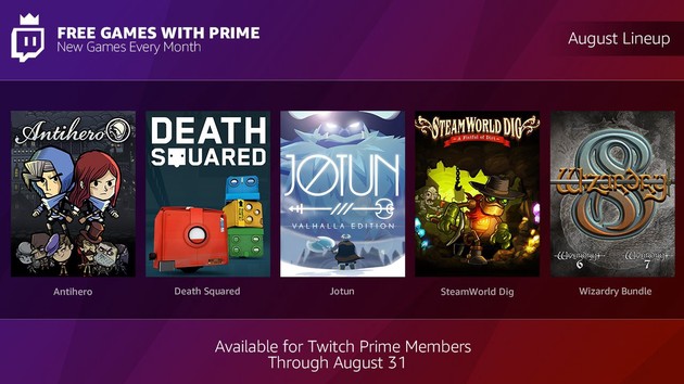 Twitch Prime: Neue Spielekost im August-Bundle