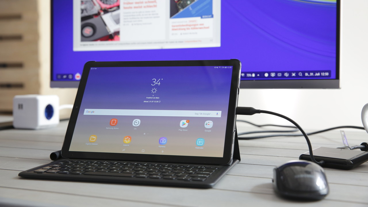 Galaxy Tab S4 im Hands-On: Samsungs High-End-Tablet will auch Mini-Notebook sein