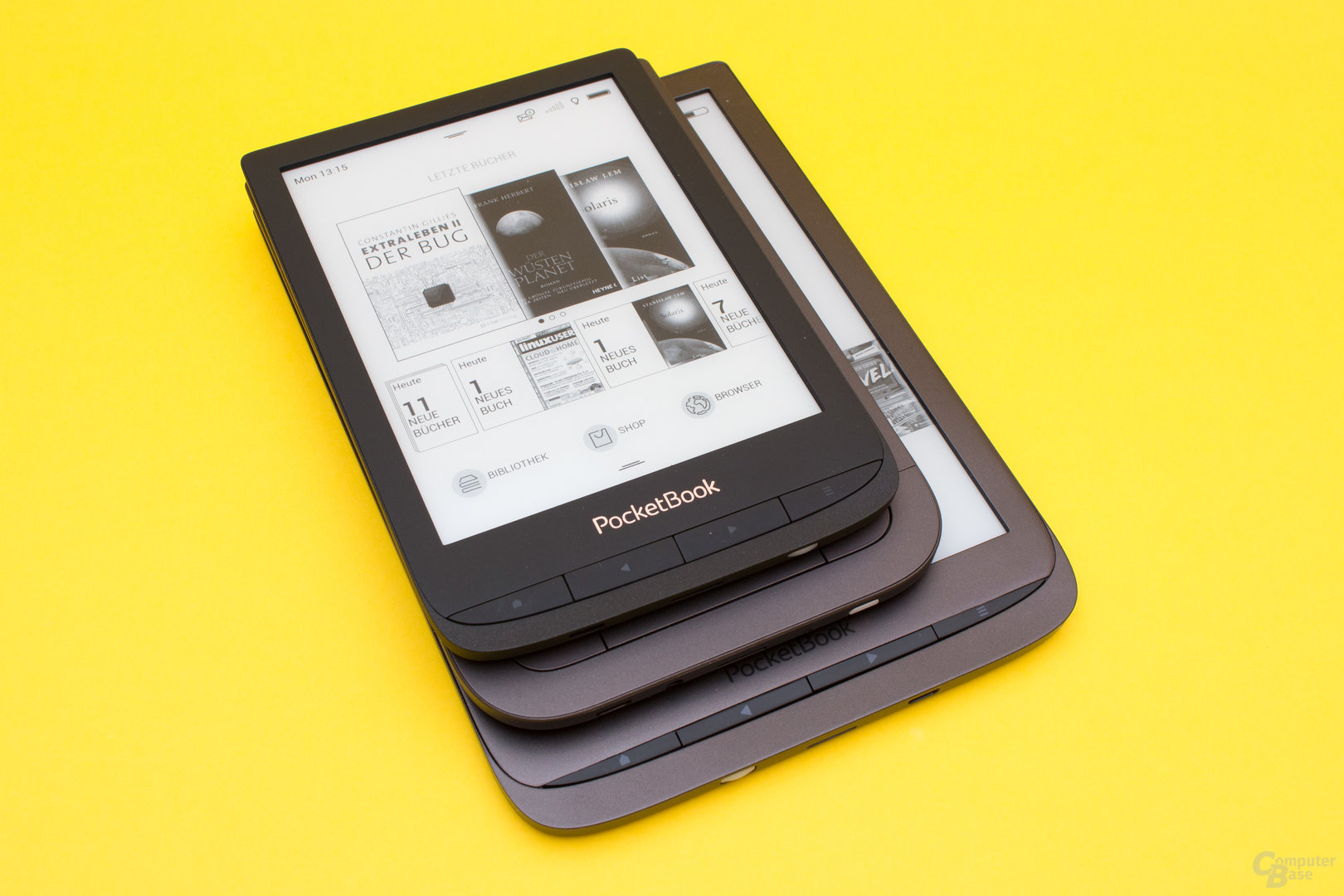 PocketBook Touch Lux 4, Touch HD2 und InkPad 3 im Größenvergleich