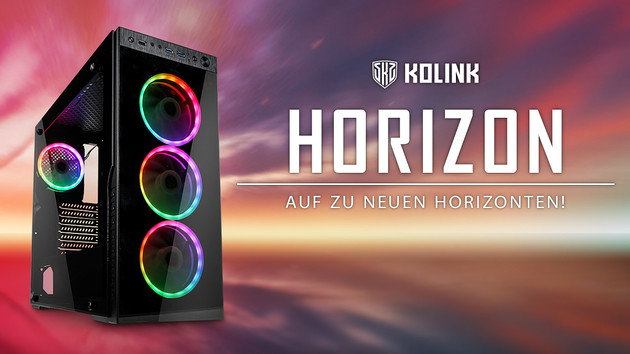 Kolink Horizon: Vier Lüfter-Leuchtquellen statt breitem Kühler