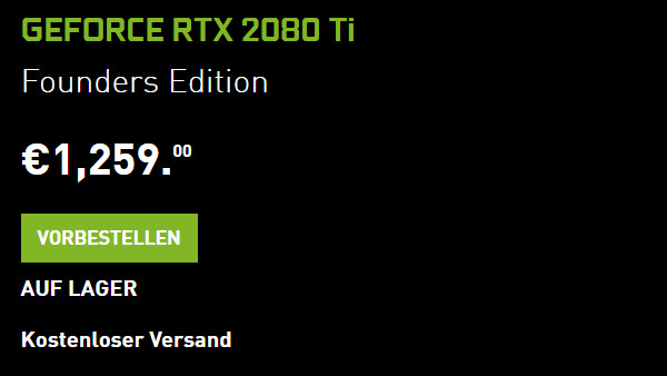 Founders Edition: Preise der RTX 2080 Ti, RTX 2080 und RTX 2070