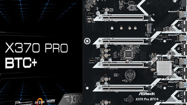 ASRock X370 Pro BTC+: Mining mit bis zu 14 Grafikkarten auf AMD‑Platine