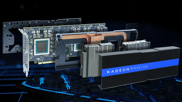 AMD Radeon Pro V340: Eine Grafikkarte mit zwei Vega-GPUs für 32 Anwender