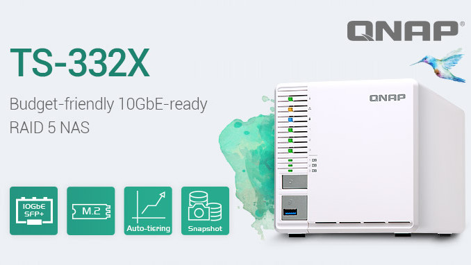 QNAP TS-332X: 10-Gigabit-NAS für 3 HDDs und 3 M.2-SSDs