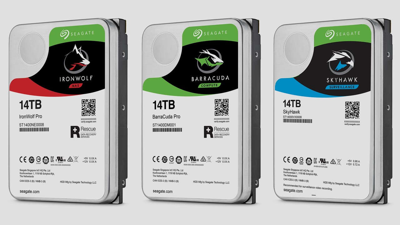 Seagate: HDDs mit 14 TB für Desktop, NAS und Überwachung