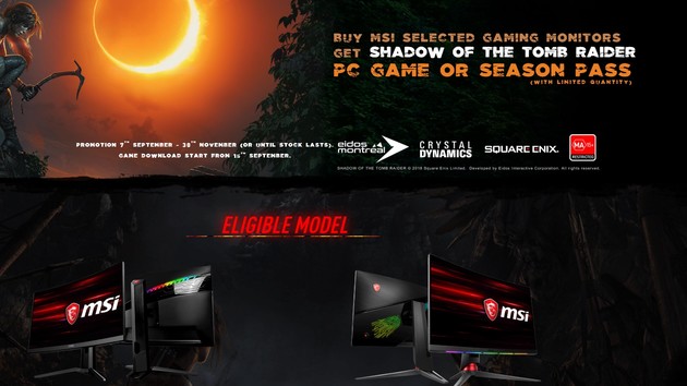 MSI-Gaming-Monitore: Shadow of the Tomb Raider als Gratisbeilage